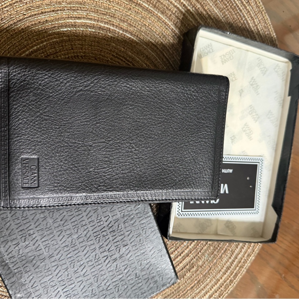 Men’s Vintage Gianni Versace Black Leather Card Holder